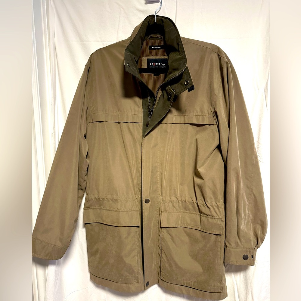 Axcess Brown Military Field Jacket Durable Cotton Blend